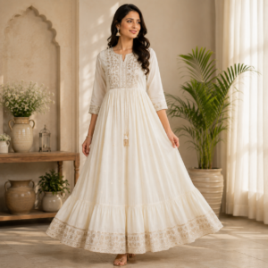 Ivory Charm Long Dress